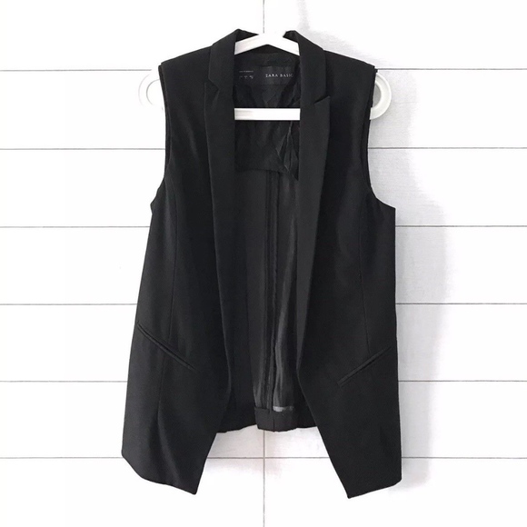 Zara Jackets & Blazers - Zara Black Combination Waistcoat Sleeveless Vest